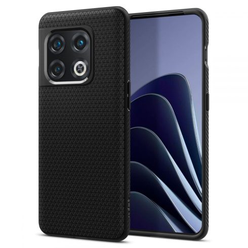 OnePlus 10 Pro 5G Spigen Liquid Air Matte Black szilikon tok, Fekete