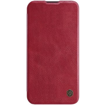   Apple iPhone 14 Pro NILLKIN QIN Pro bőr hatású wallet típusú flip tok, Piros