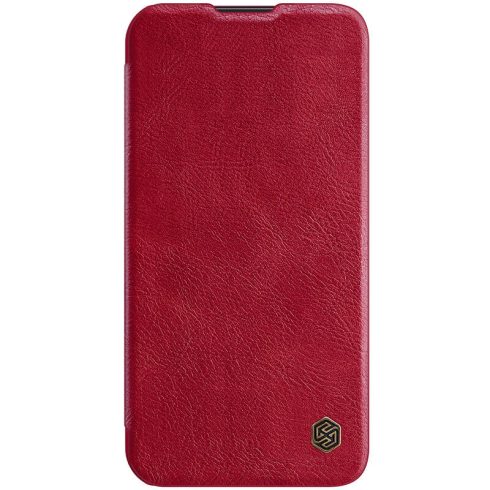 Apple iPhone 14 Plus NILLKIN QIN Pro bőr hatású wallet típusú flip tok, Piros