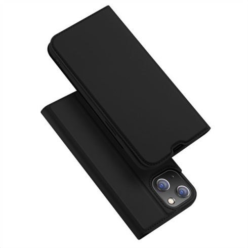 Apple iPhone 14 Dux Ducis Skin Pro bőr hatású wallet típusú flip tok, Fekete