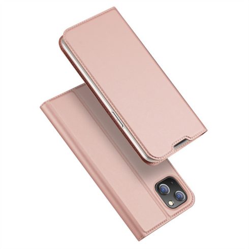 Apple iPhone 14 Plus Dux Ducis Skin Pro bőr hatású wallet típusú flip tok, Rózsaszín