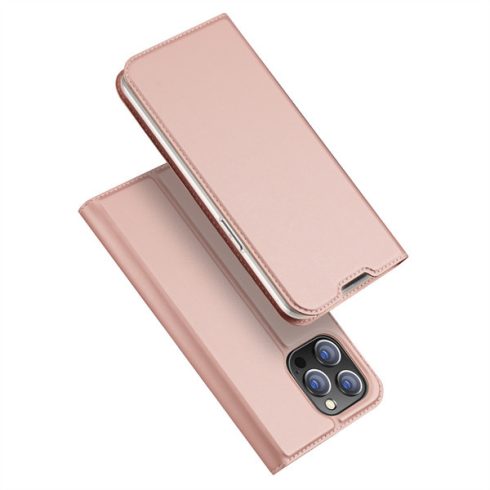 Apple iPhone 14 Pro Dux Ducis Skin Pro bőr hatású wallet típusú flip tok, Rózsaszín