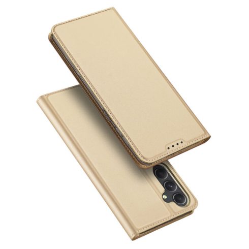 Samsung Galaxy A54 5G Dux Ducis Skin Pro bőr hatású wallet típusú flip tok, Arany