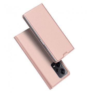   Xiaomi Redmi Note 12 Pro Dux Ducis Skin Pro bőr hatású wallet típusú flip tok, Rozéarany