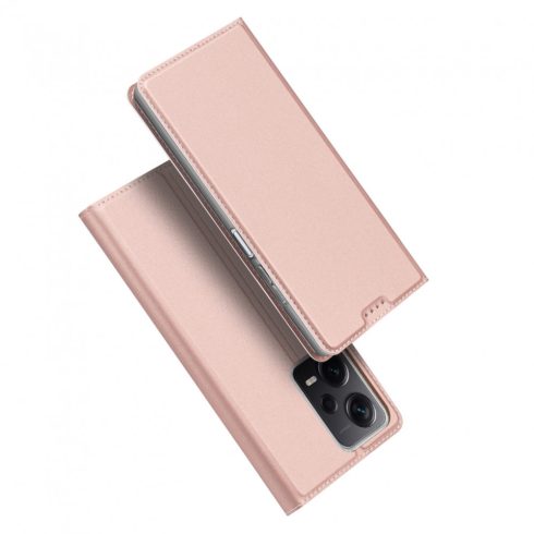 Xiaomi Redmi Note 12 Pro Plus Dux Ducis Skin Pro bőr hatású wallet típusú flip tok, Rozéarany