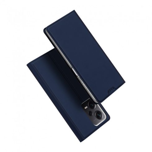 Xiaomi Redmi Note 12 Pro Dux Ducis Skin Pro bőr hatású wallet típusú flip tok, Sötétkék