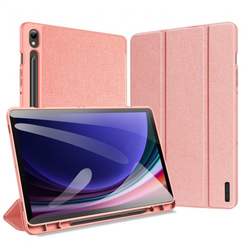 Samsung Galaxy Tab S9 LTE (SM-X716) Dux Ducis DOMO bőr hatású tablet tok, Rózsaszín
