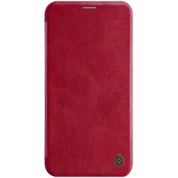   Apple iPhone 11 Pro Max NILLKIN QIN bőr hatású wallet típusú flip tok, Piros