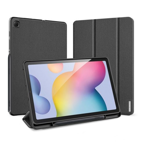 Samsung Galaxy Tab S6 Lite 10.4 LTE (SM-P615) Dux Ducis DOMO bőr hatású tablet tok, Fekete