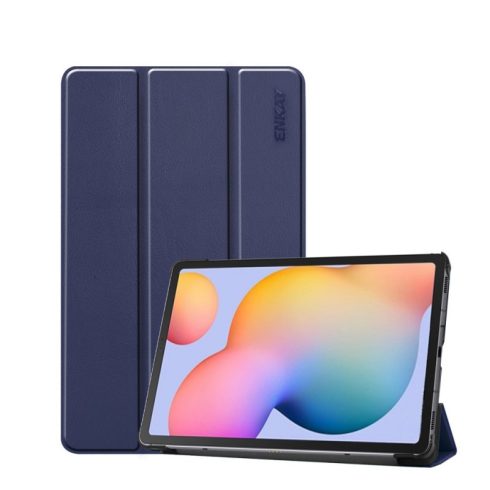 Samsung Galaxy Tab S6 Lite 10.4" ENKAY bőr hatású tablet tok, Sötétkék